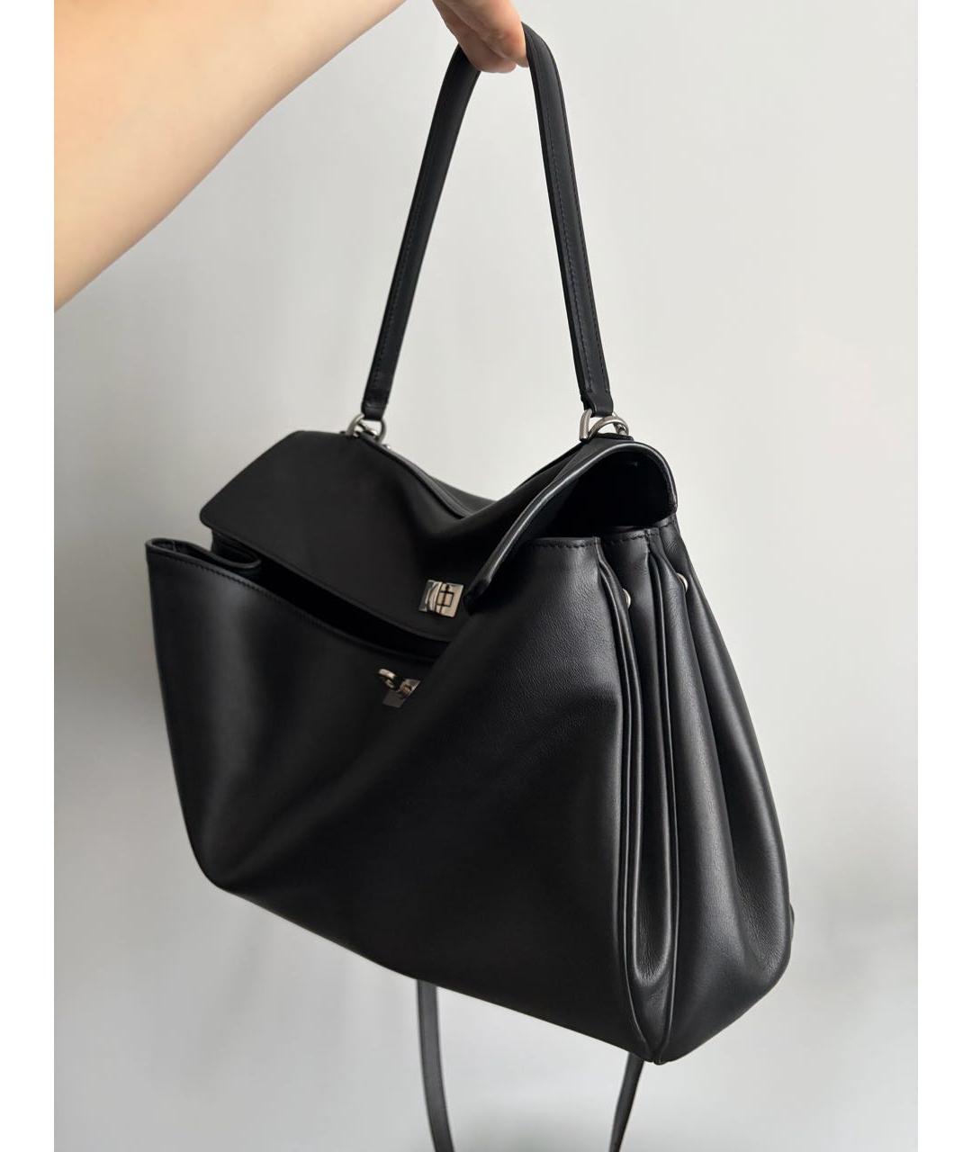 BALENCIAGA Черная кожаная сумка с короткими ручками, фото 2
