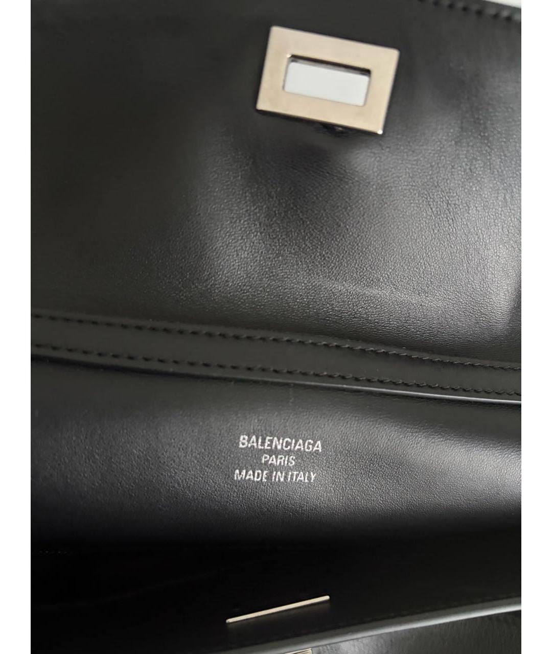 BALENCIAGA Черная кожаная сумка с короткими ручками, фото 5