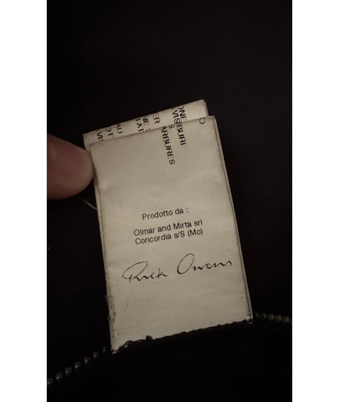 RICK OWENS Черная кожаная куртка, фото 3