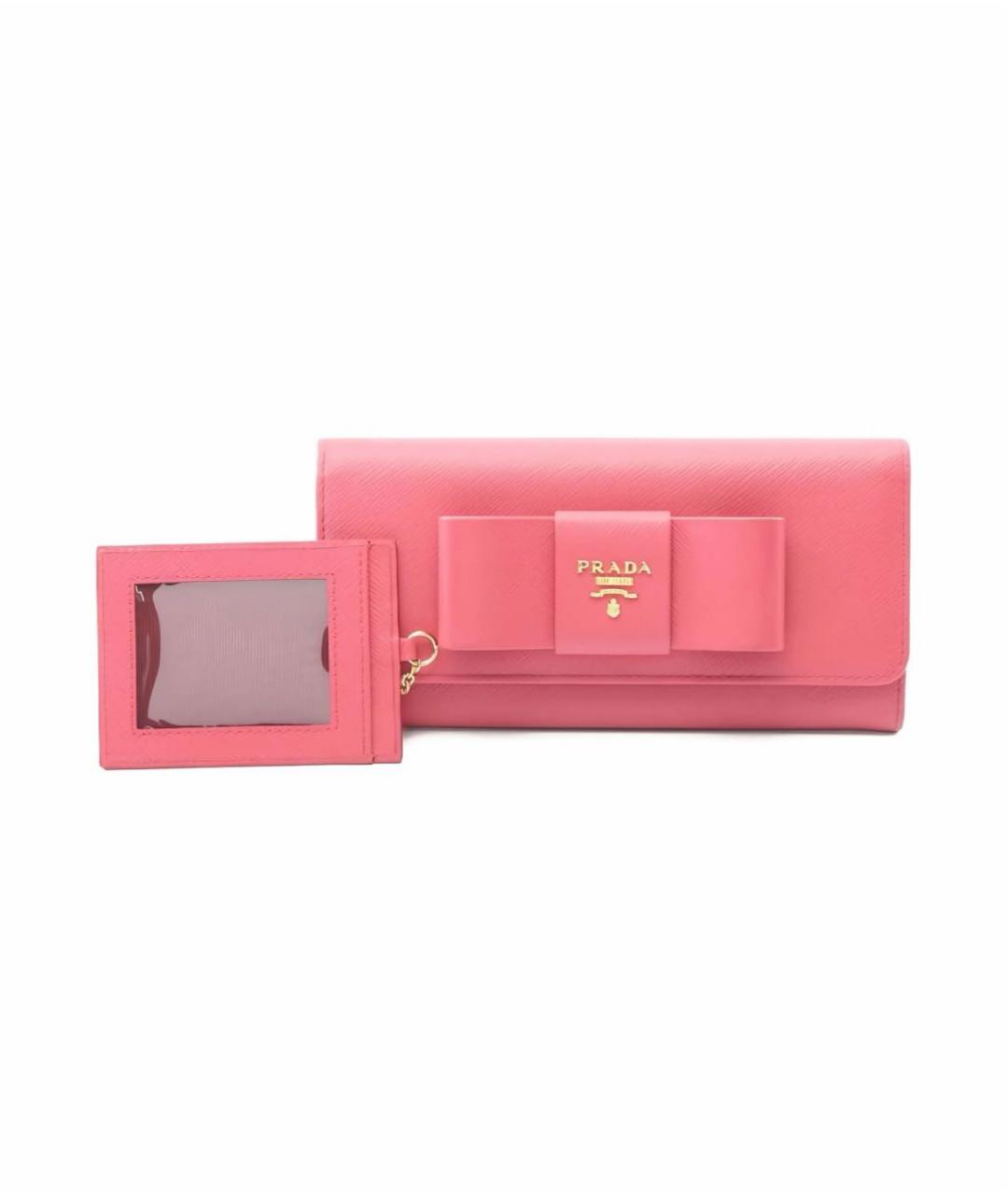 PRADA Коралловый кожаный кошелек, фото 9