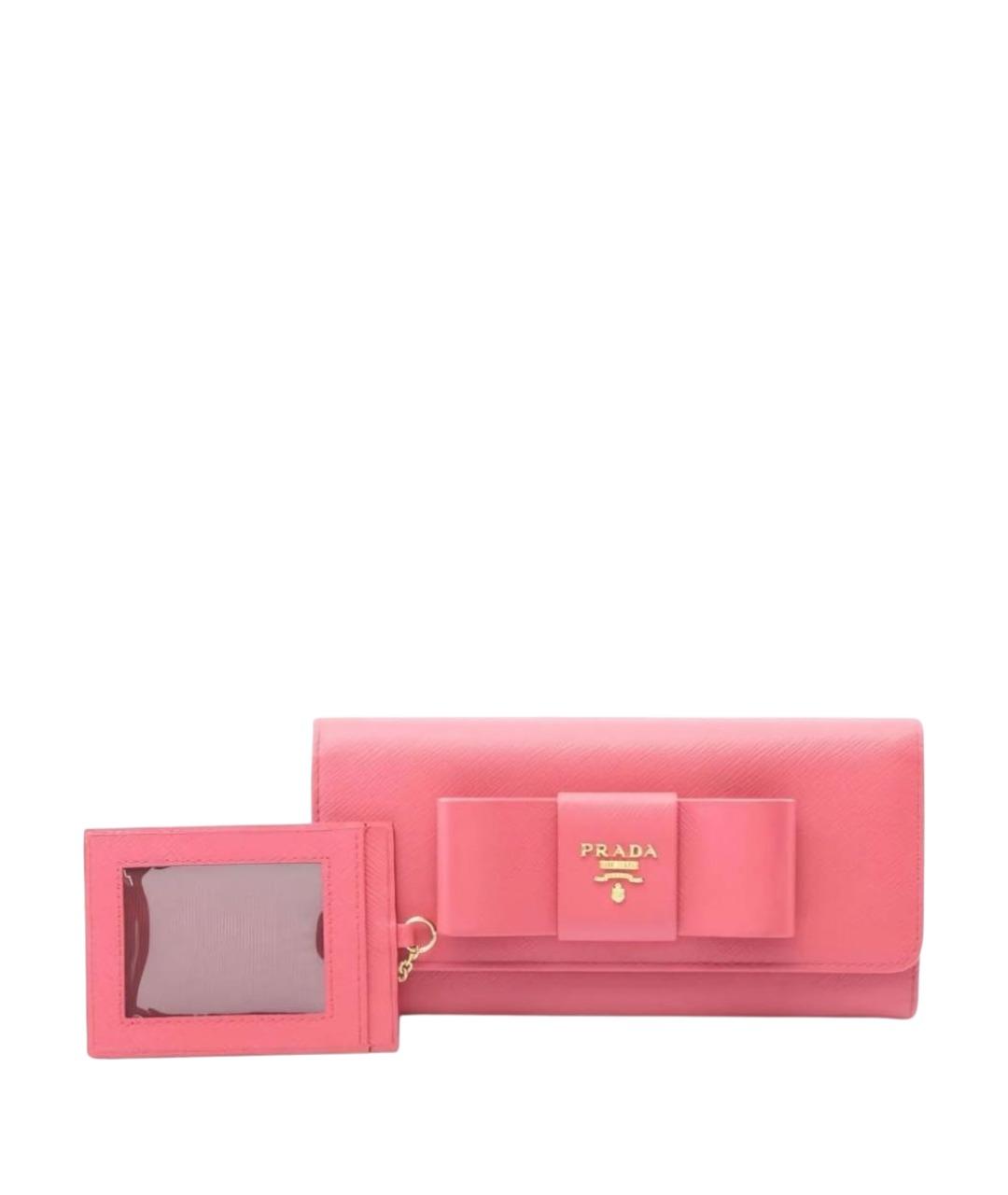 PRADA Коралловый кожаный кошелек, фото 1