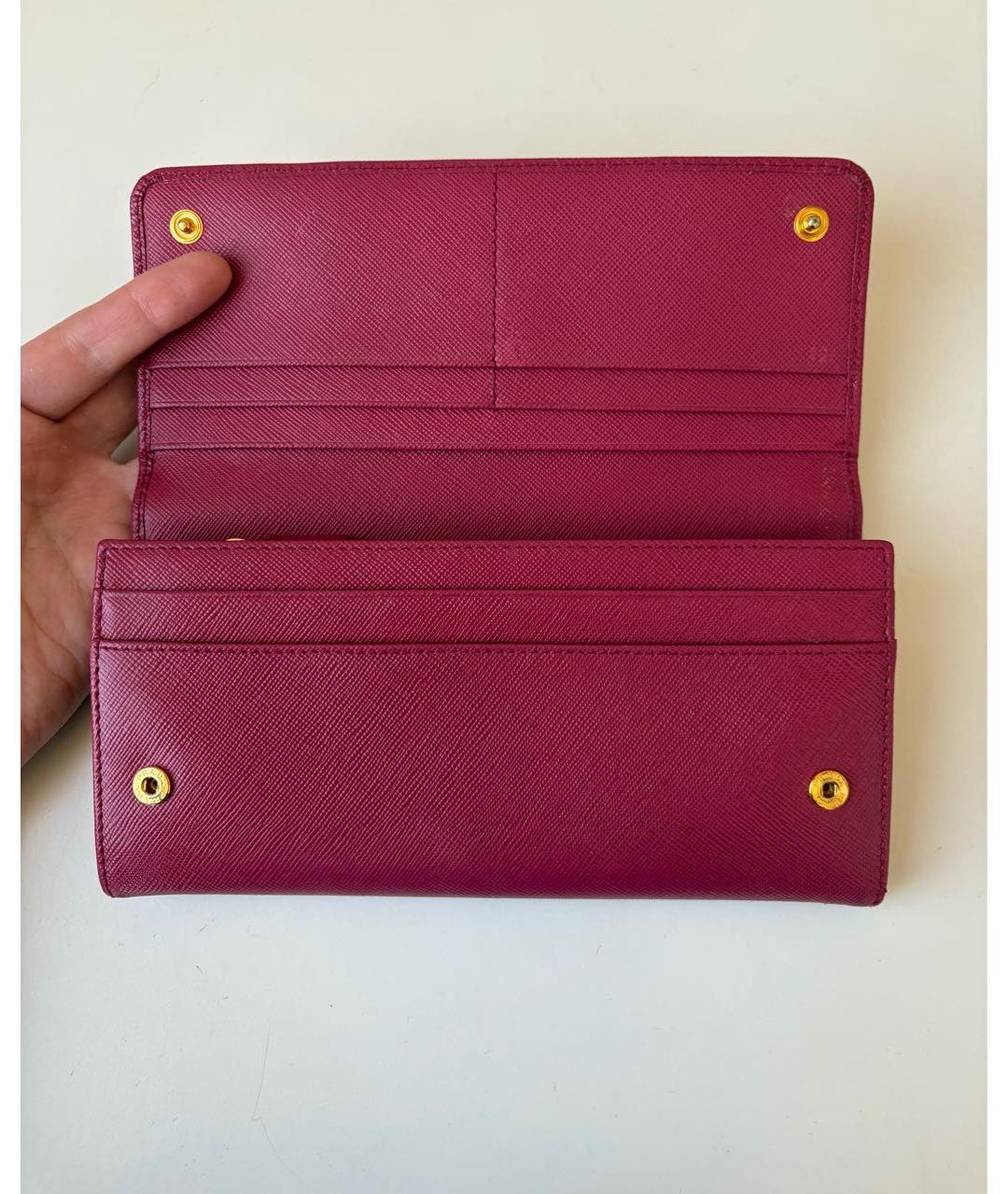 PRADA Коралловый кожаный кошелек, фото 6