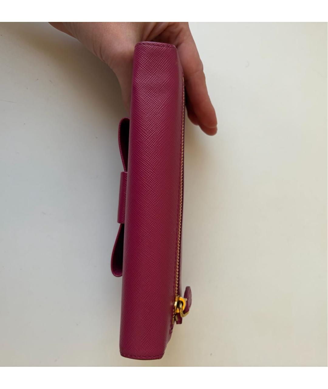 PRADA Коралловый кожаный кошелек, фото 5