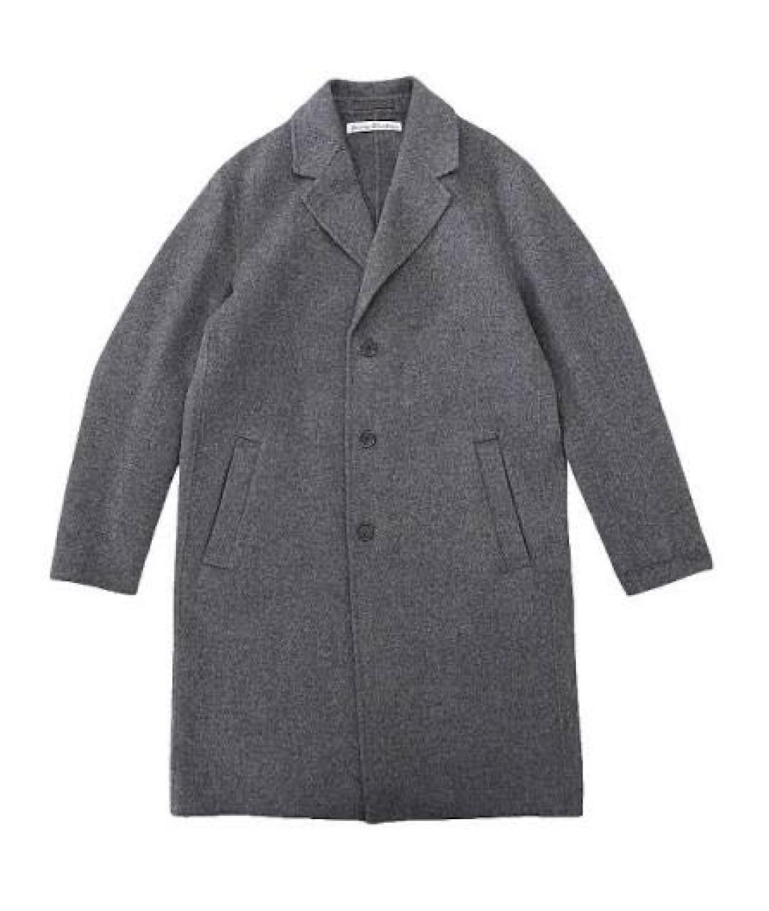 ACNE STUDIOS Серое шерстяное пальто, фото 5