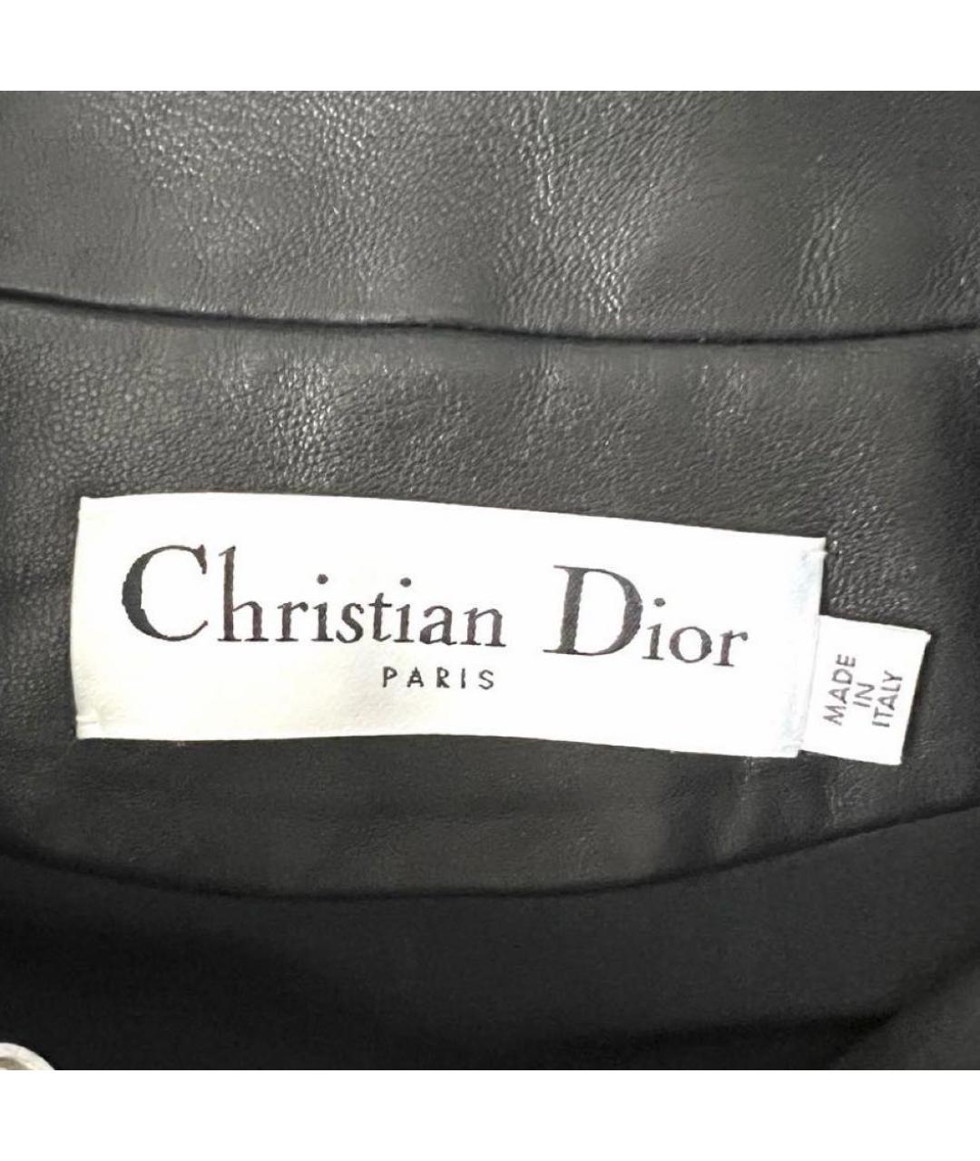 CHRISTIAN DIOR Черная кожаная куртка, фото 7