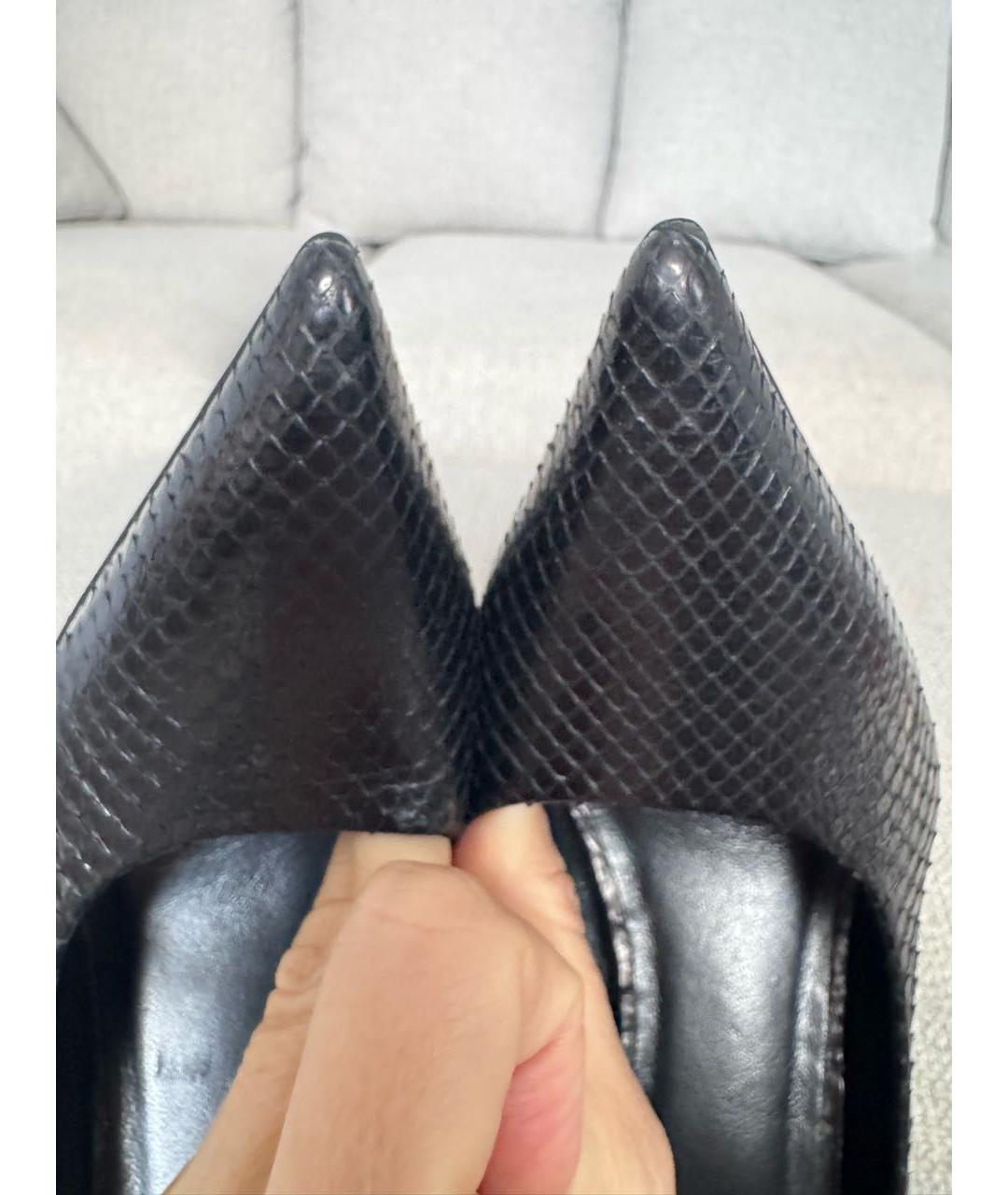 CELINE Черные туфли из экзотической кожи, фото 5