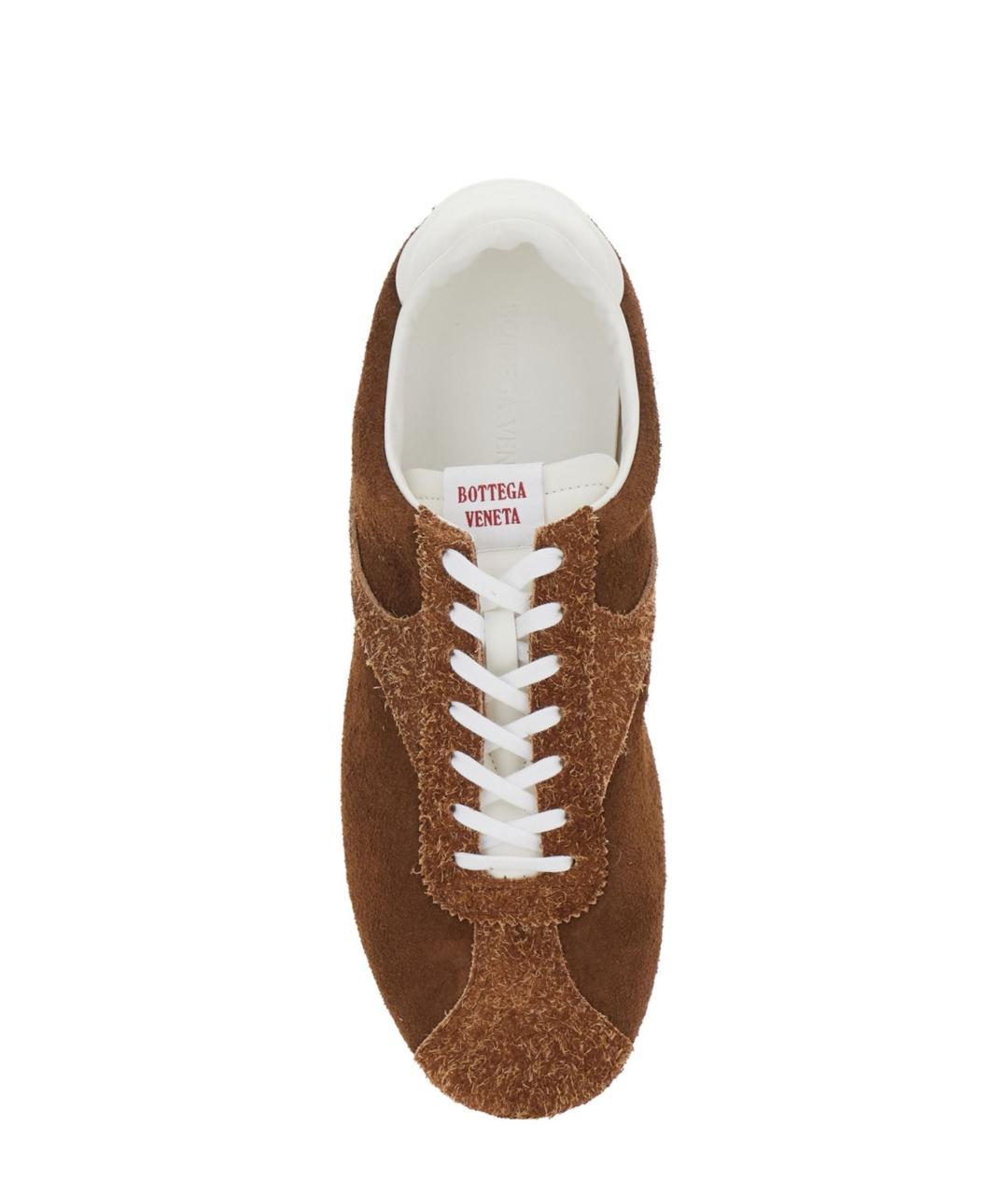 BOTTEGA VENETA Коричневые замшевые низкие кроссовки / кеды, фото 4