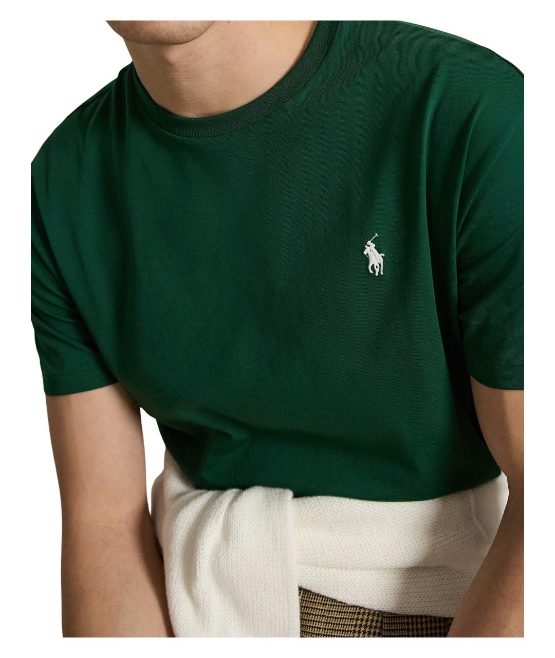POLO RALPH LAUREN Зеленая хлопковая футболка, фото 4