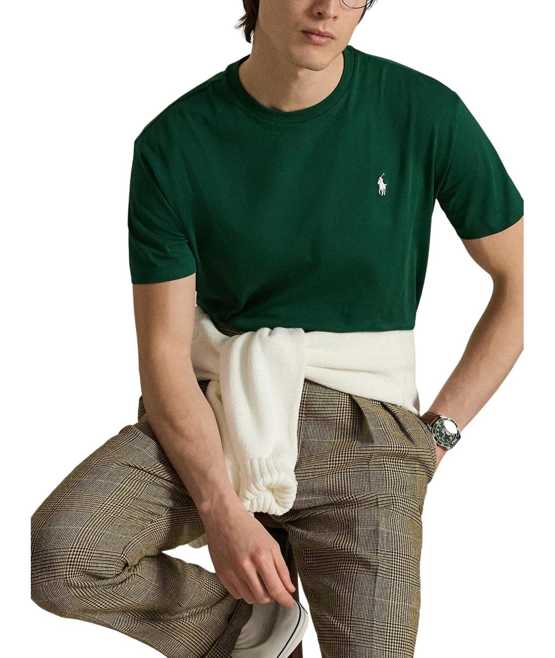POLO RALPH LAUREN Зеленая хлопковая футболка, фото 2