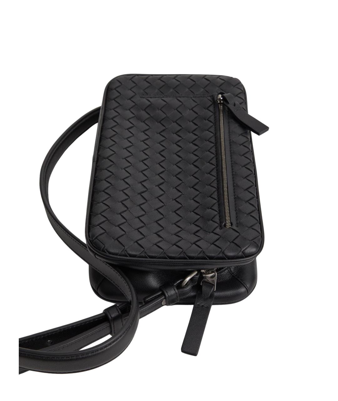 BOTTEGA VENETA Черная кожаная сумка на плечо, фото 3