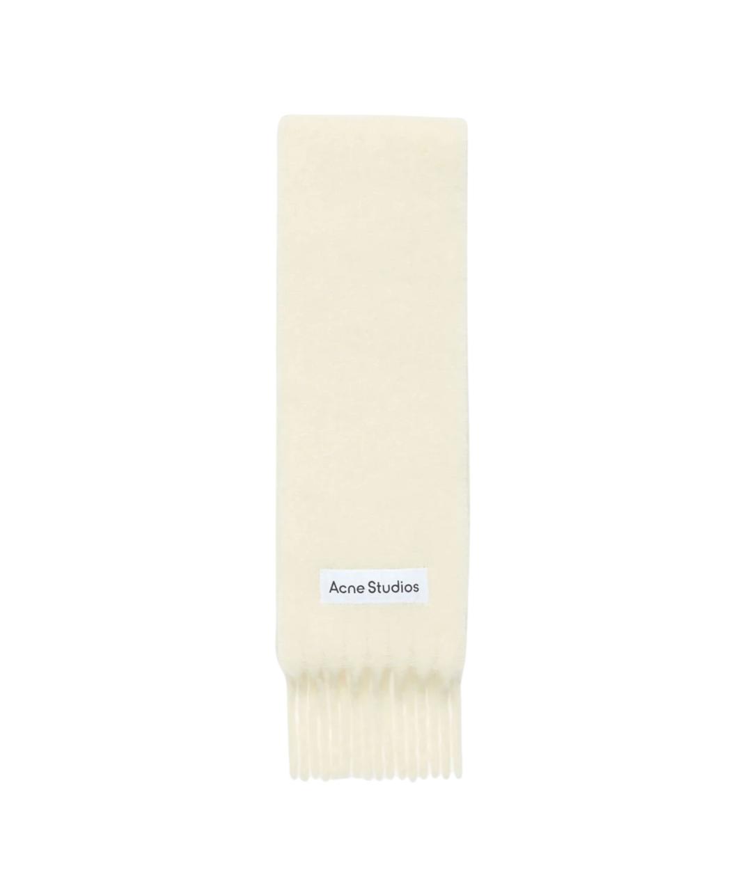 ACNE STUDIOS Белый шерстяной шарф, фото 1