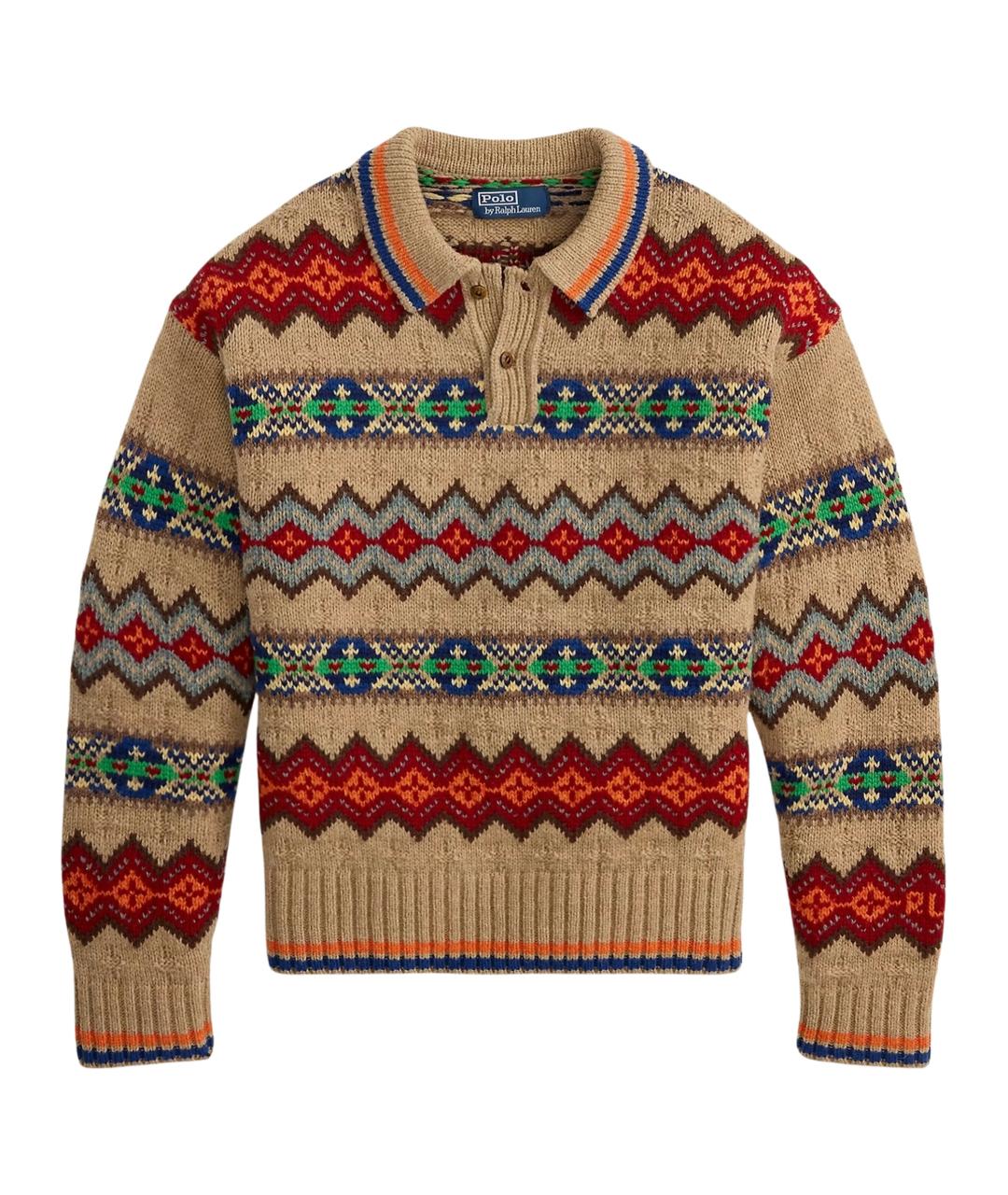 POLO RALPH LAUREN Бежевый шерстяной джемпер / свитер, фото 1
