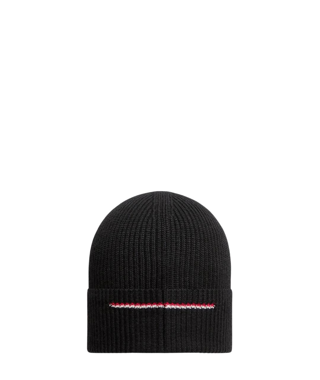 MONCLER Черная шерстяная шапка, фото 2