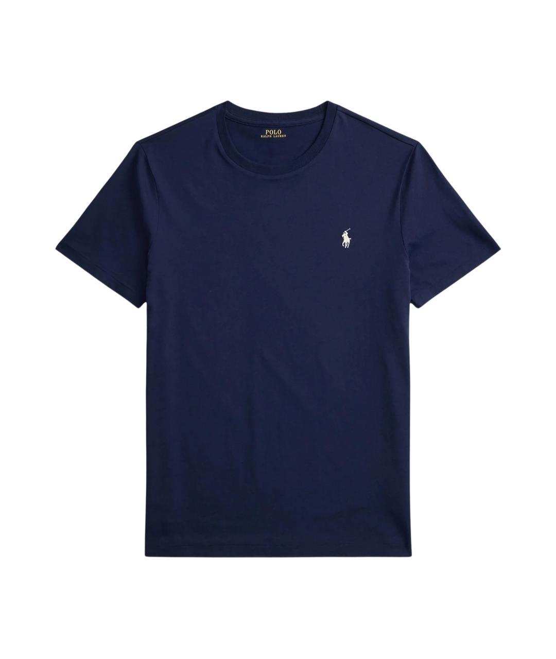 POLO RALPH LAUREN Темно-синяя хлопковая футболка, фото 4