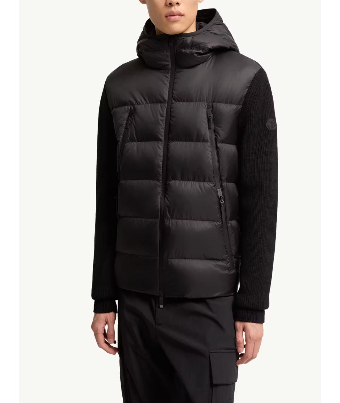 MONCLER Черный шерстяной кардиган, фото 2