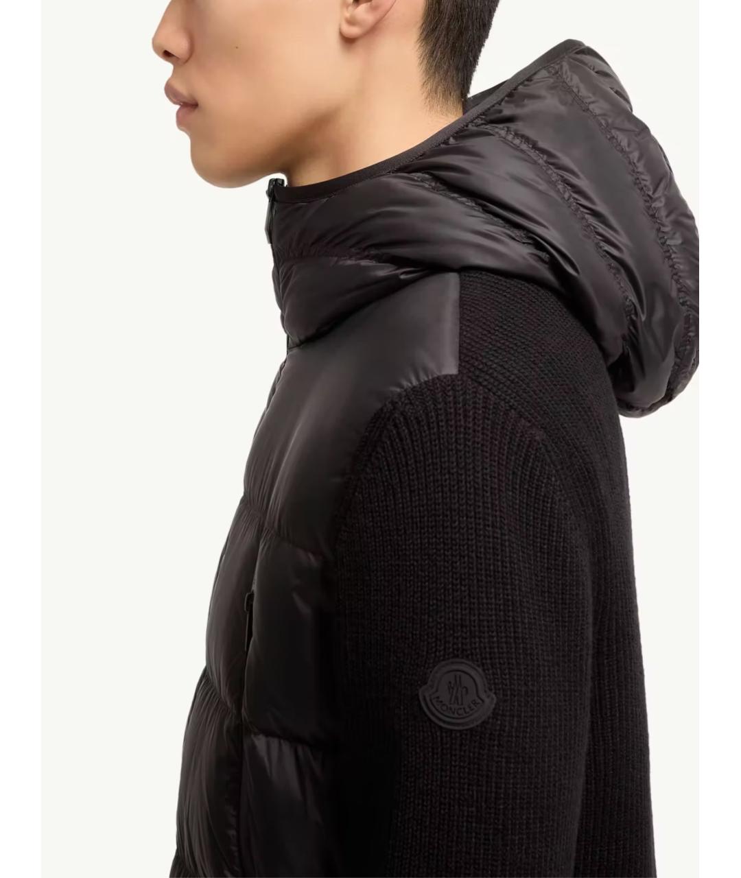 MONCLER Черный шерстяной кардиган, фото 4