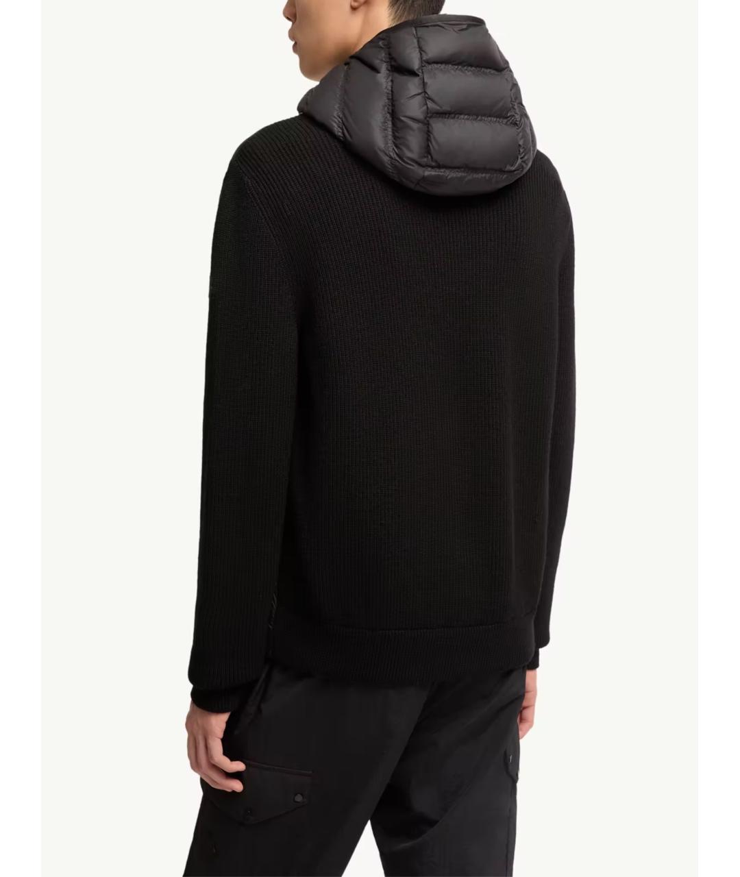 MONCLER Черный шерстяной кардиган, фото 3