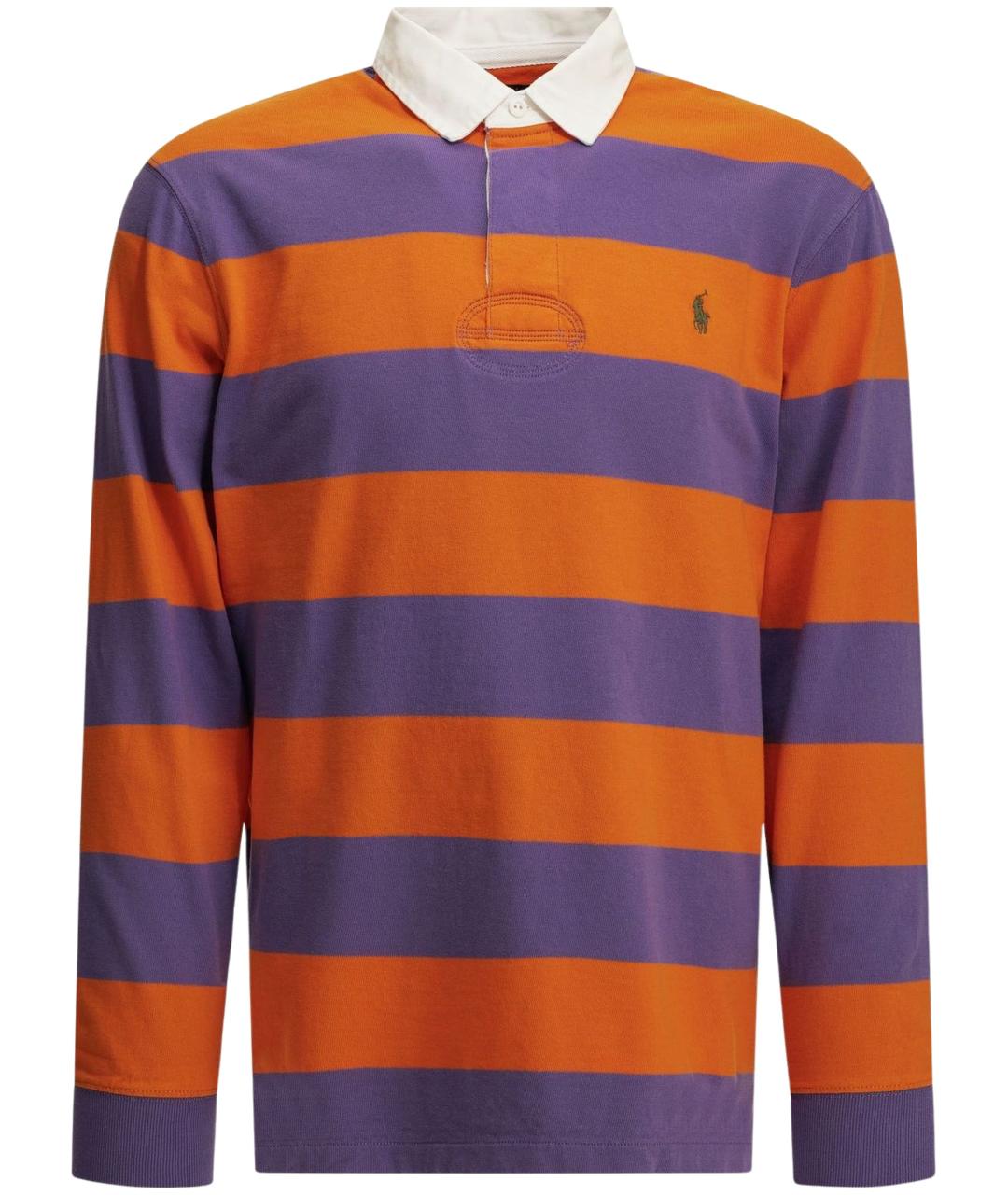 POLO RALPH LAUREN Мульти хлопковое поло с длинным рукавом, фото 1