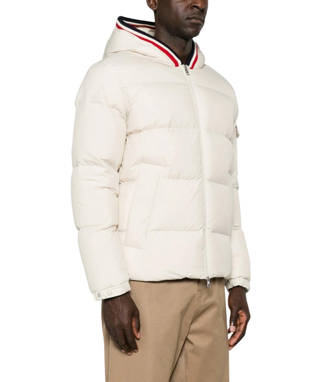 MONCLER Белый полиэстеровый пуховик, фото 2