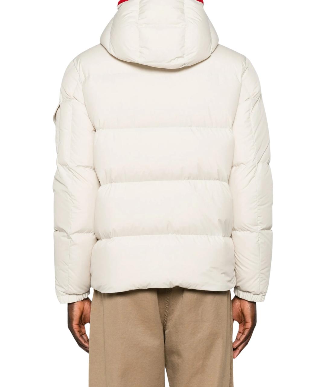 MONCLER Белый полиэстеровый пуховик, фото 3