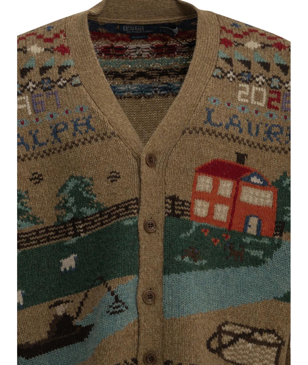 POLO RALPH LAUREN Бежевый шерстяной кардиган, фото 3