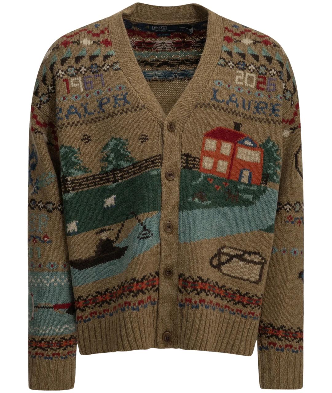 POLO RALPH LAUREN Бежевый шерстяной кардиган, фото 1