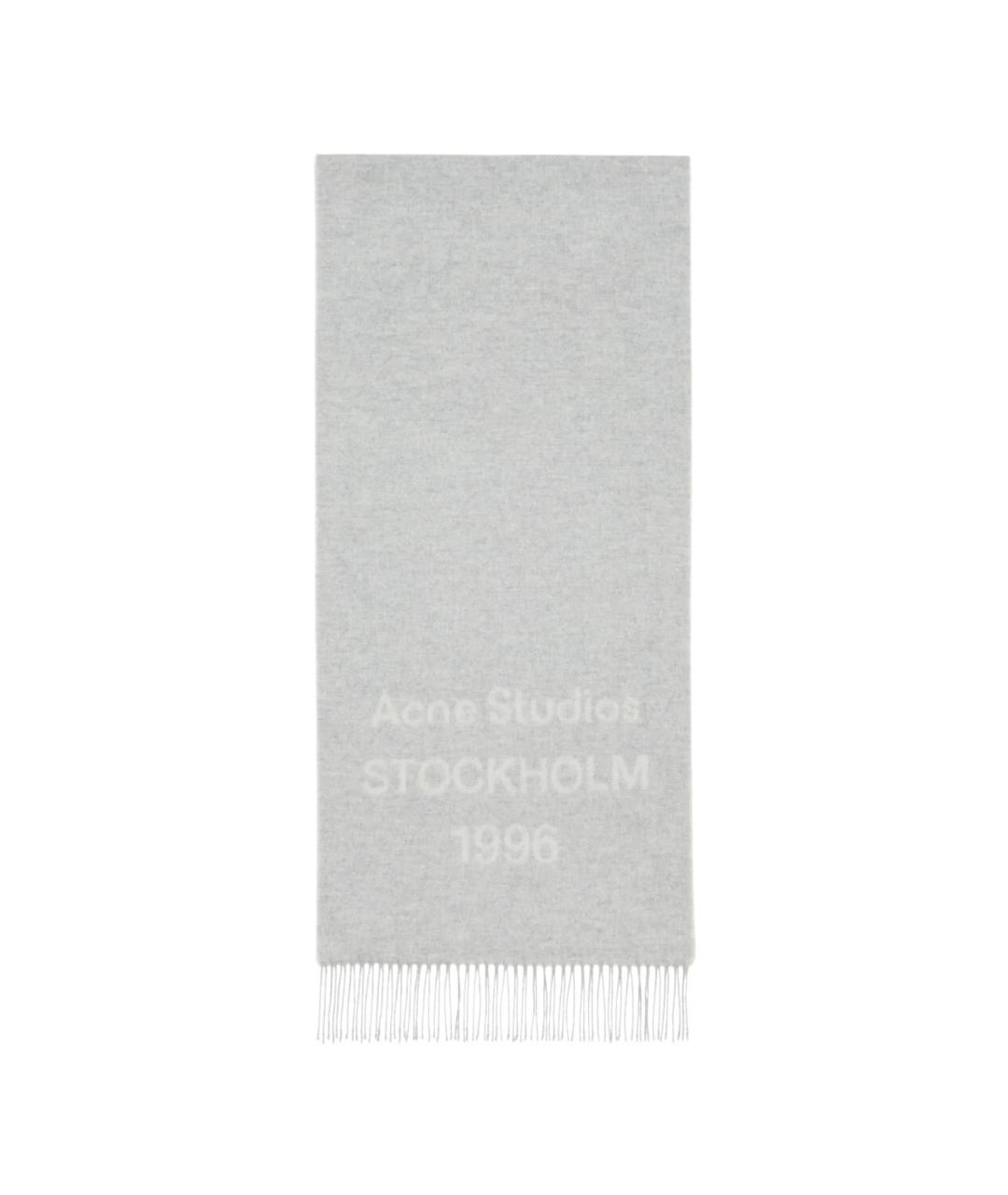 ACNE STUDIOS Серый шерстяной шарф, фото 1