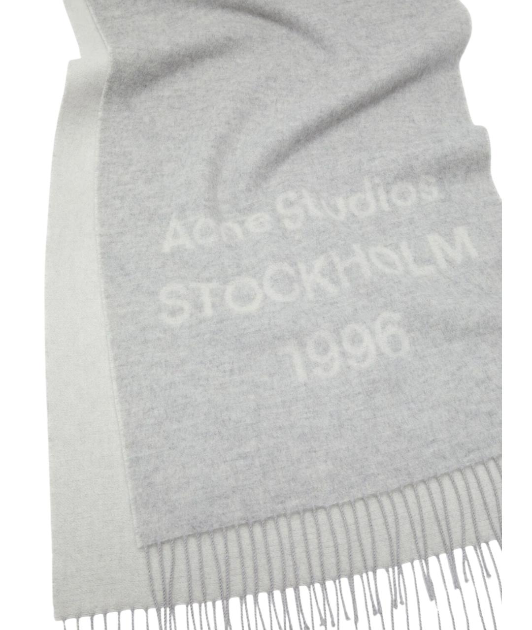 ACNE STUDIOS Серый шерстяной шарф, фото 2