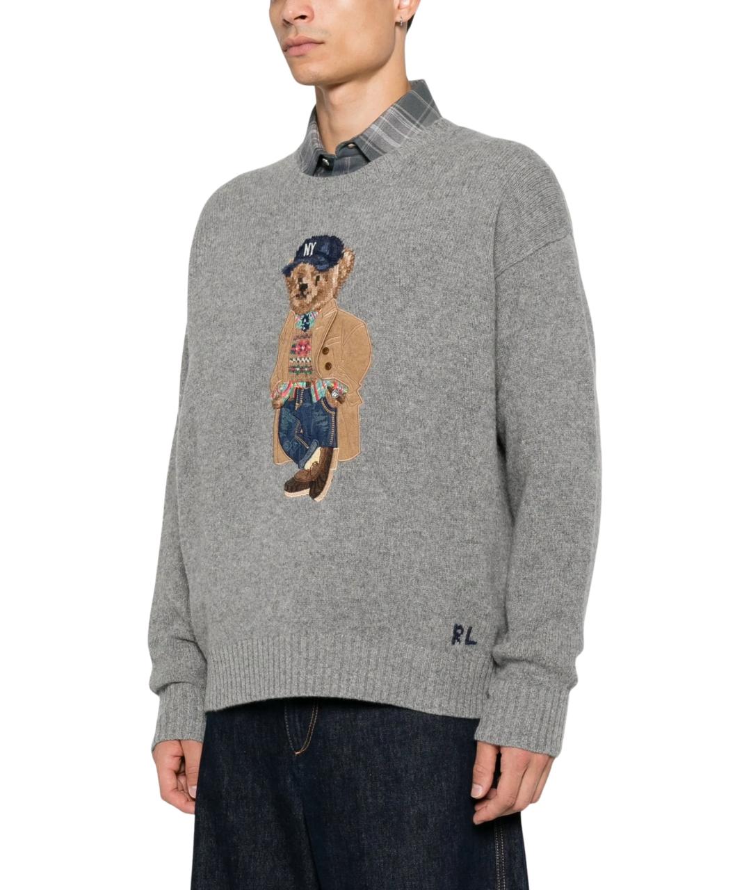 POLO RALPH LAUREN Серый шерстяной джемпер / свитер, фото 2