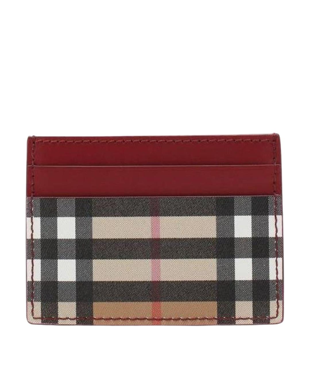 BURBERRY Бордовый кожаный кардхолдер, фото 1
