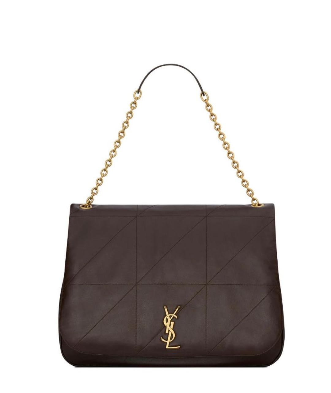 SAINT LAURENT Коричневая кожаная сумка тоут, фото 1