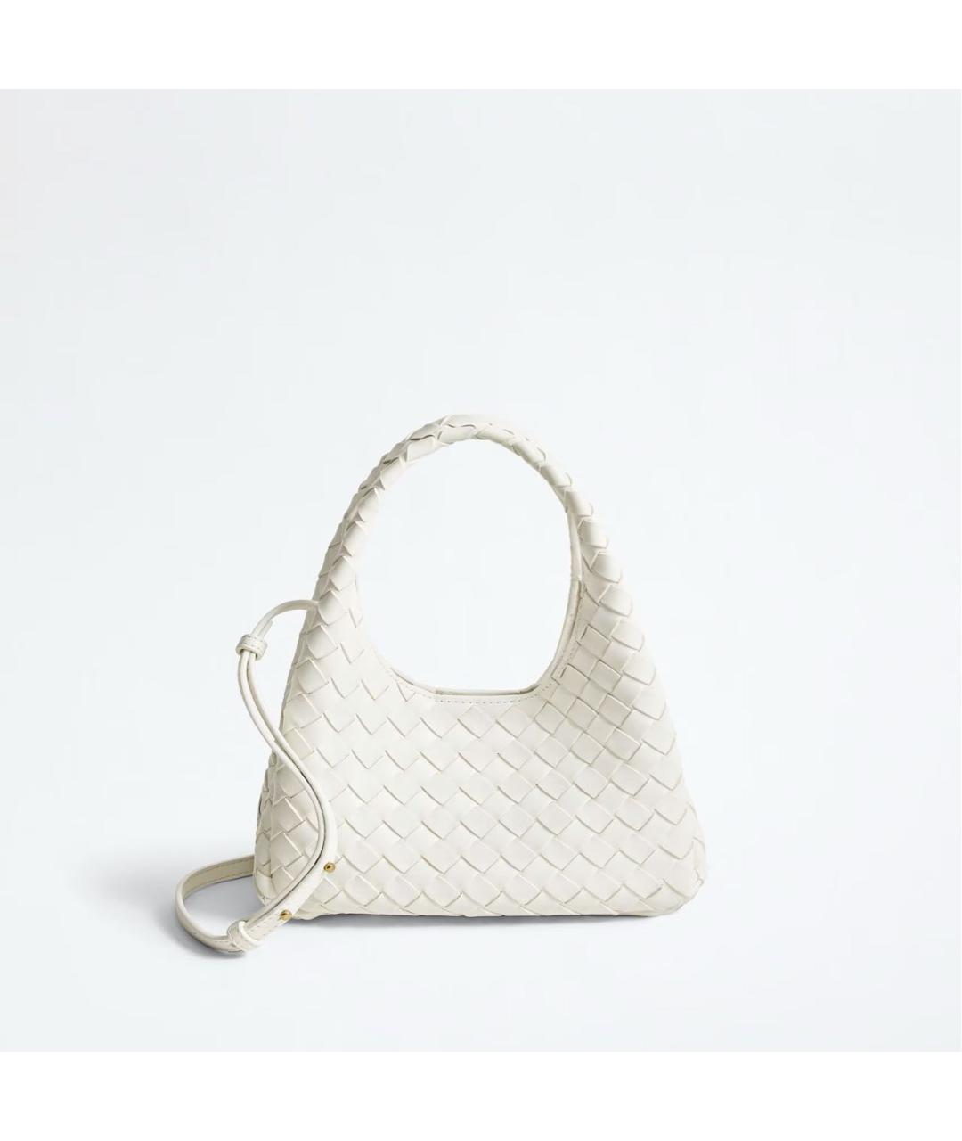 BOTTEGA VENETA Белая кожаная сумка с короткими ручками, фото 3