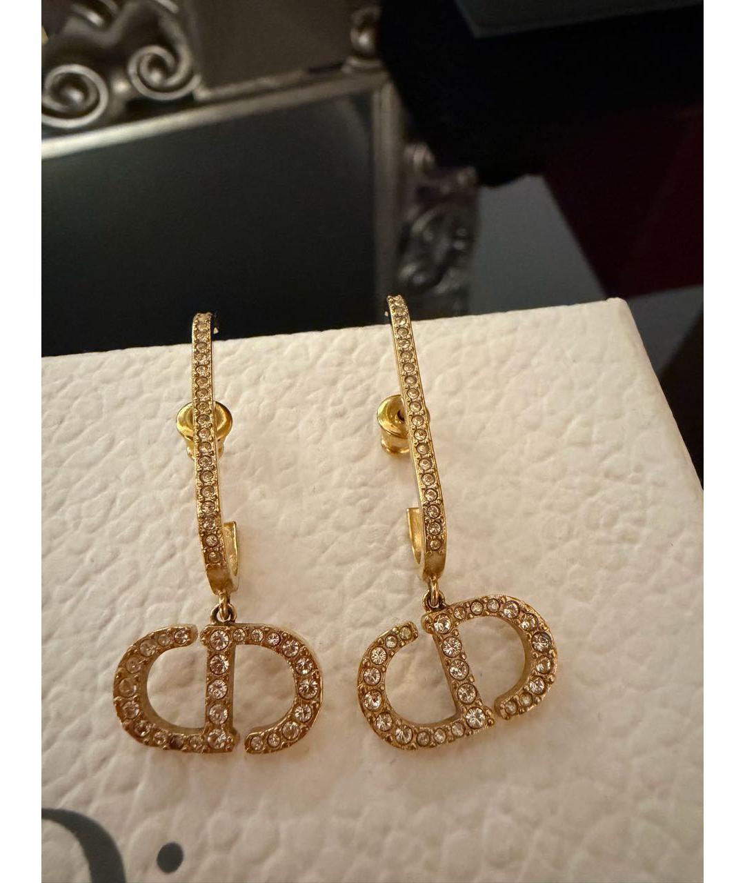 CHRISTIAN DIOR Золотые металлические серьги, фото 3