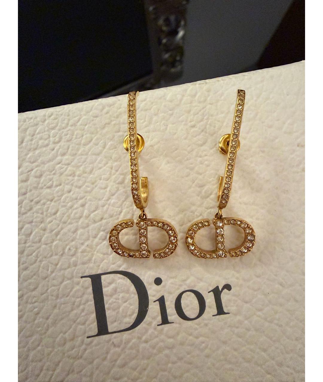 CHRISTIAN DIOR Золотые металлические серьги, фото 4