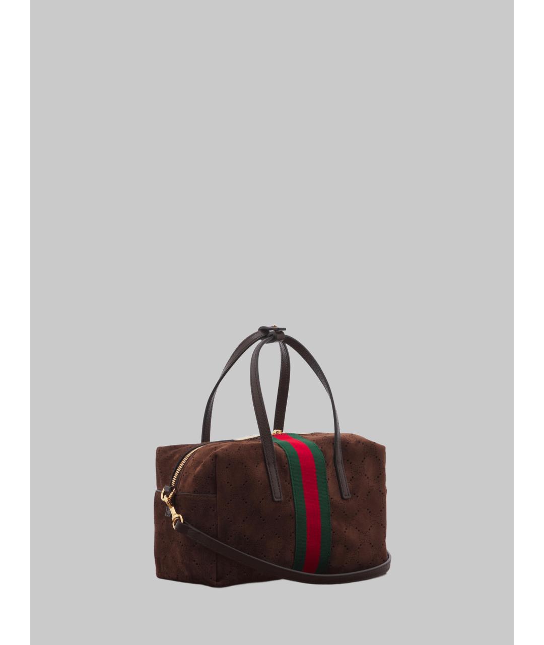 GUCCI Коричневая замшевая сумка тоут, фото 2