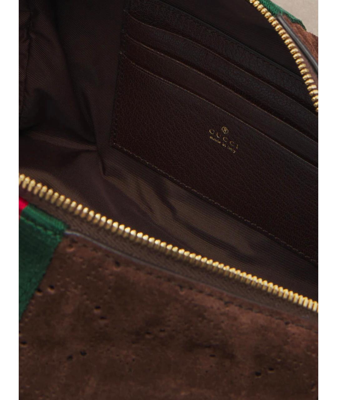 GUCCI Коричневая замшевая сумка тоут, фото 3