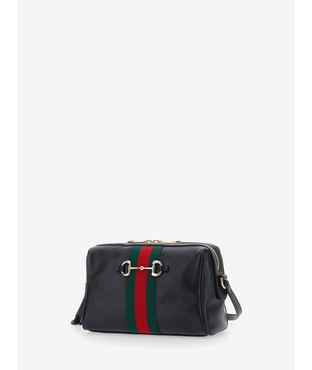 GUCCI Черная кожаная сумка через плечо, фото 2