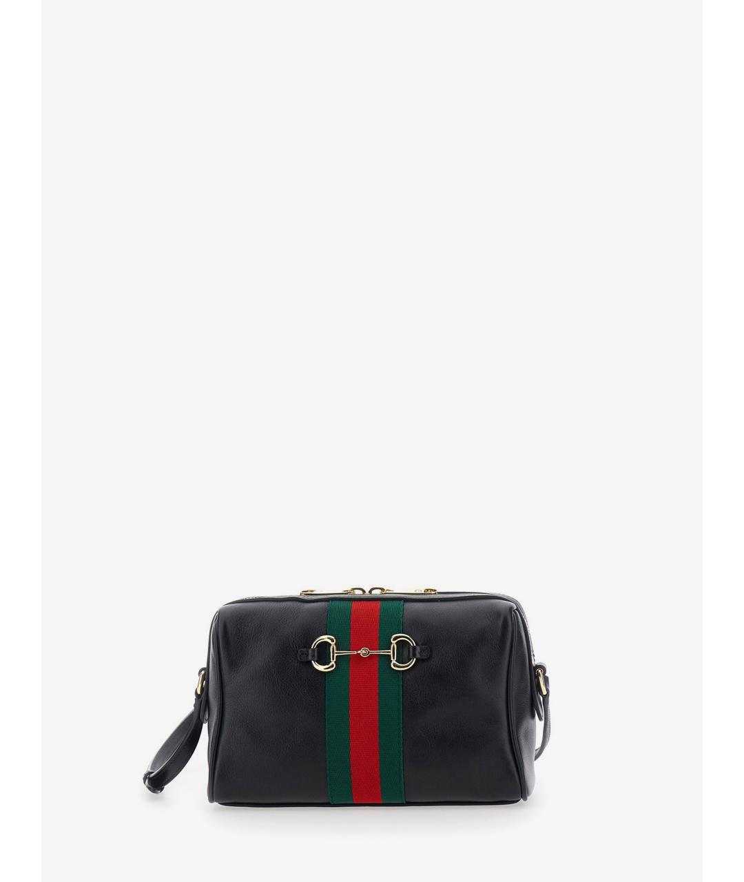 GUCCI Черная кожаная сумка через плечо, фото 6