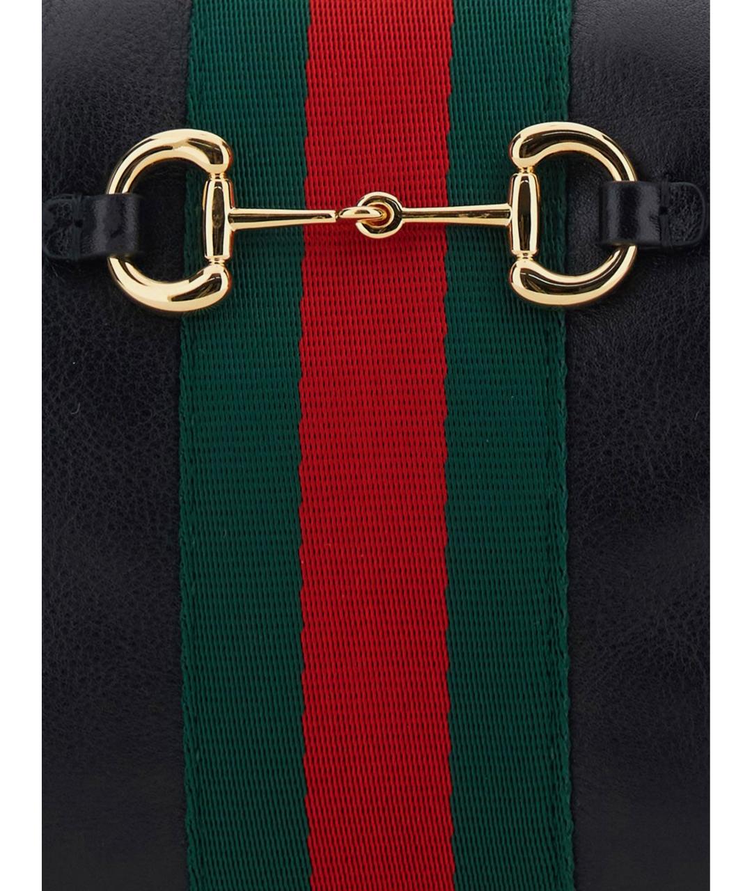 GUCCI Черная кожаная сумка через плечо, фото 5