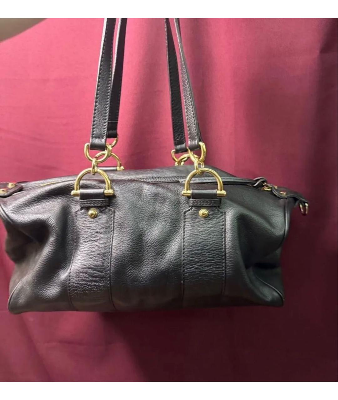 GUCCI Черная кожаная сумка тоут, фото 2