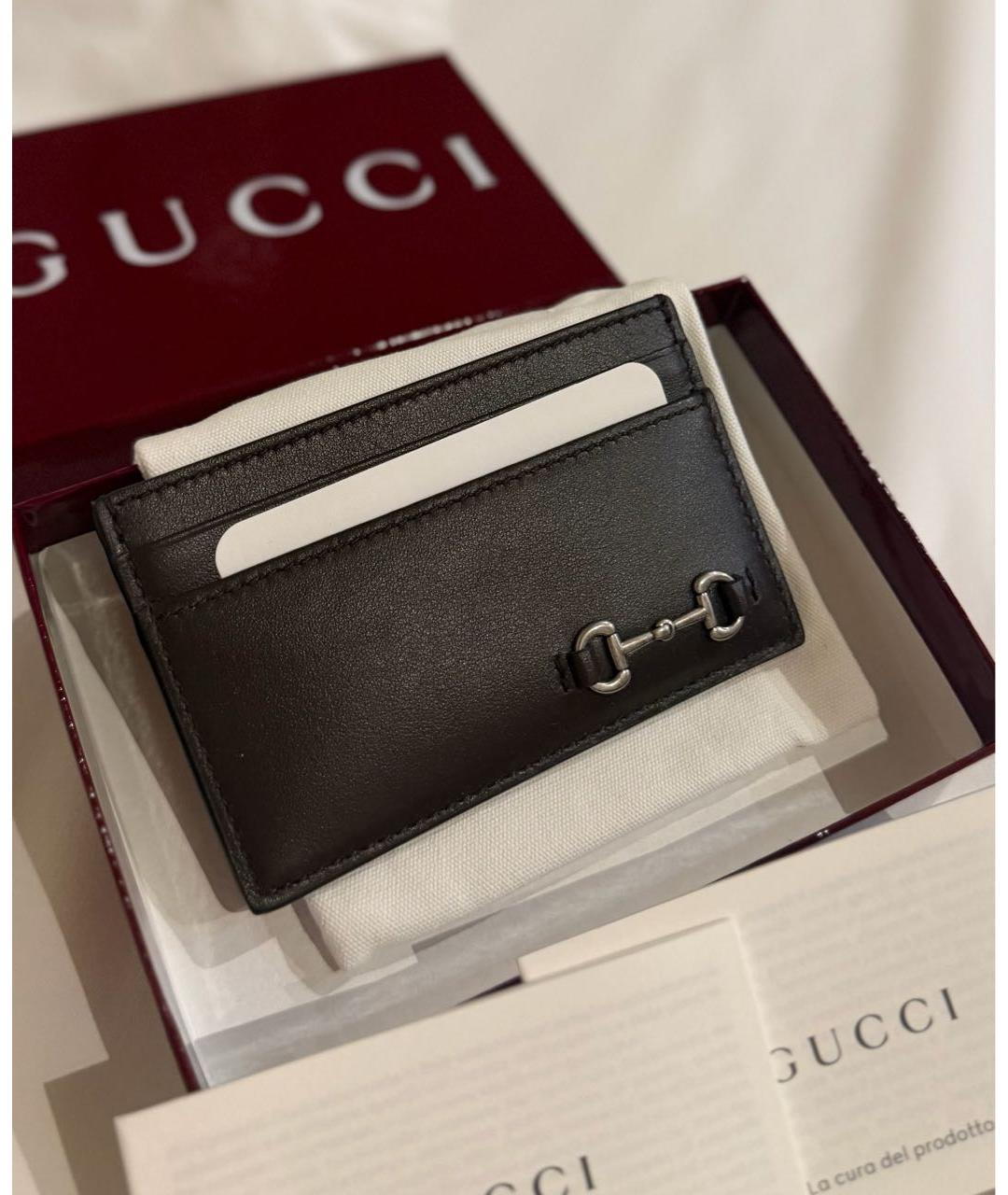 GUCCI Коричневый кожаный кардхолдер, фото 2