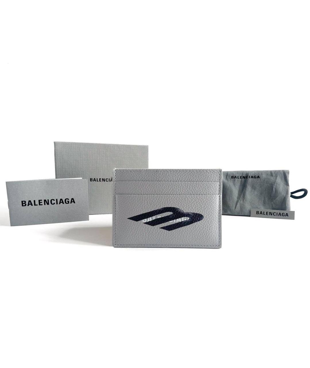 BALENCIAGA Серый кожаный кардхолдер, фото 2
