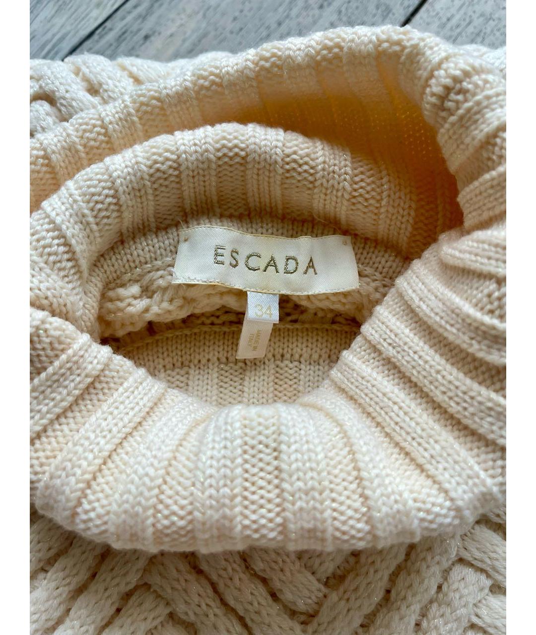 ESCADA Бежевый шерстяной джемпер / свитер, фото 4