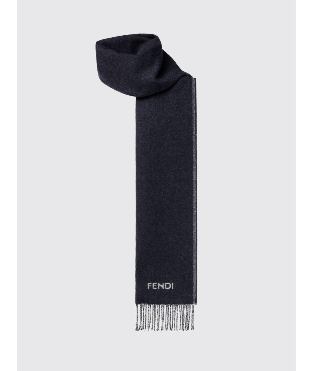 FENDI Синий шарф, фото 2