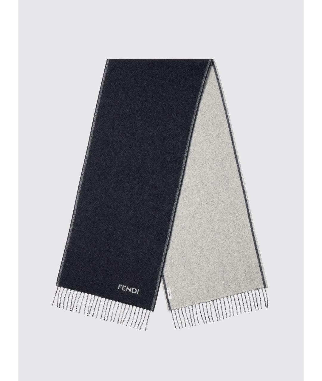FENDI Синий шарф, фото 4