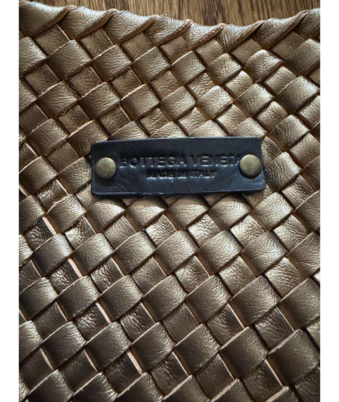 BOTTEGA VENETA Золотая кожаная сумка тоут, фото 7