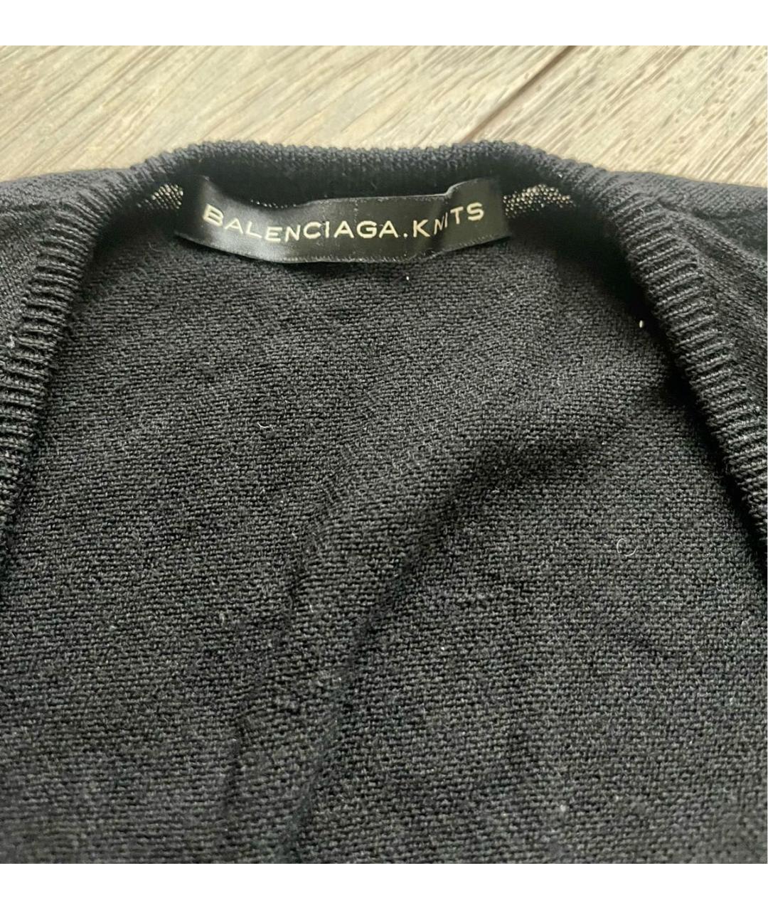 BALENCIAGA Черный шерстяной джемпер / свитер, фото 3