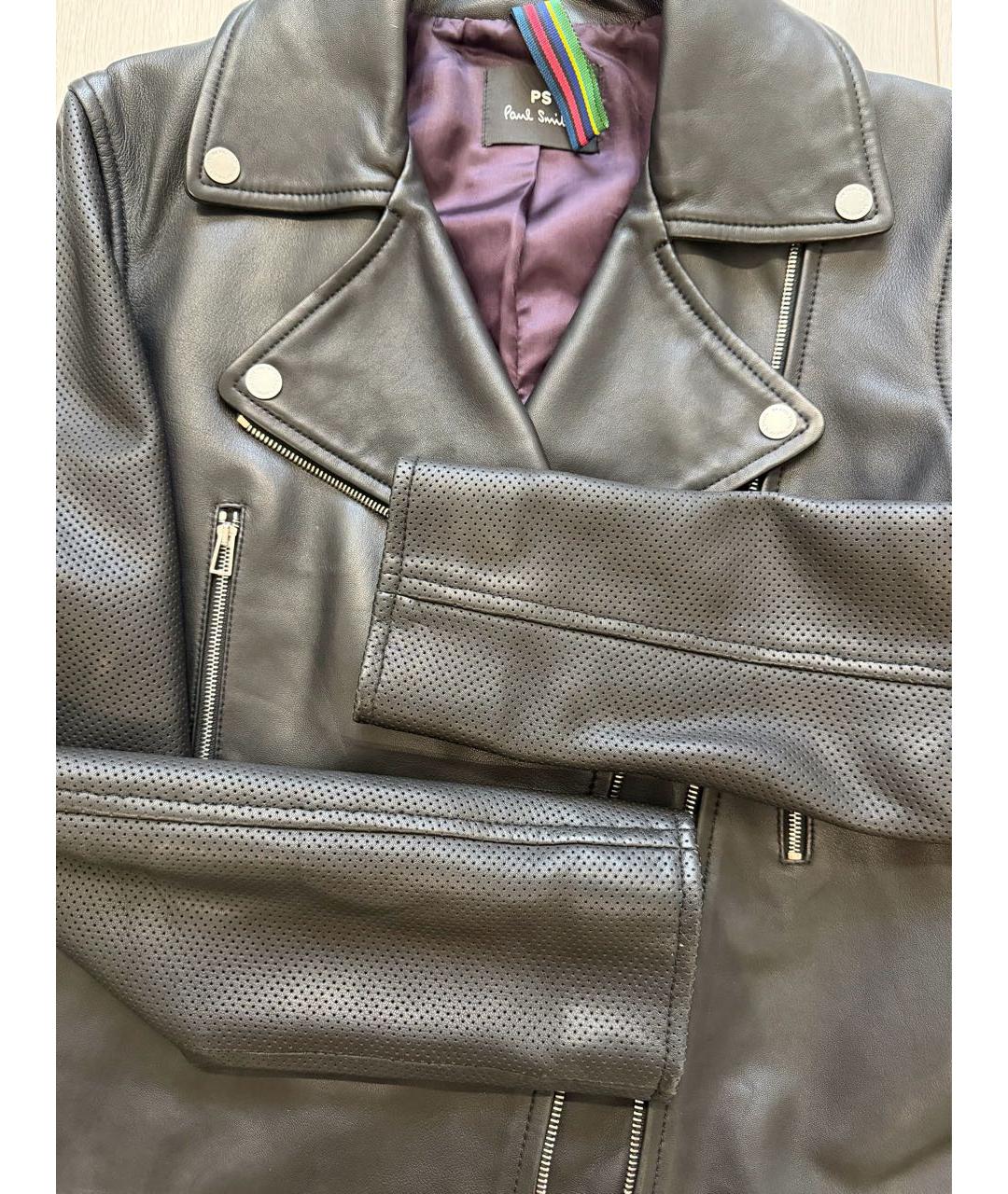 PAUL SMITH Черная кожаная куртка, фото 4