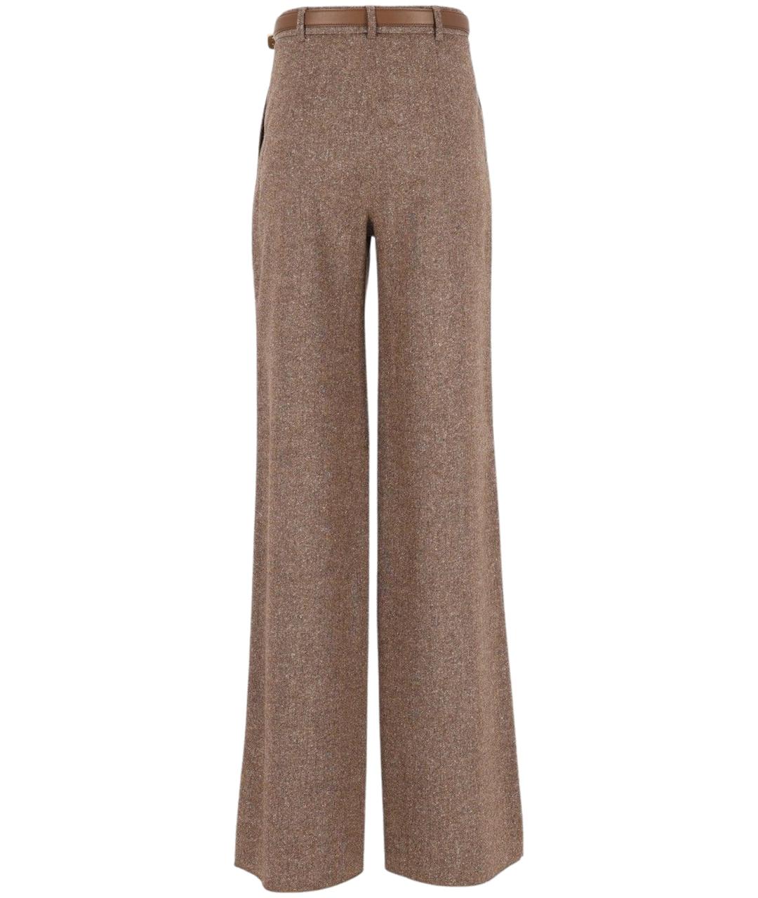 MAX MARA STUDIO Бежевые шерстяные прямые брюки, фото 2