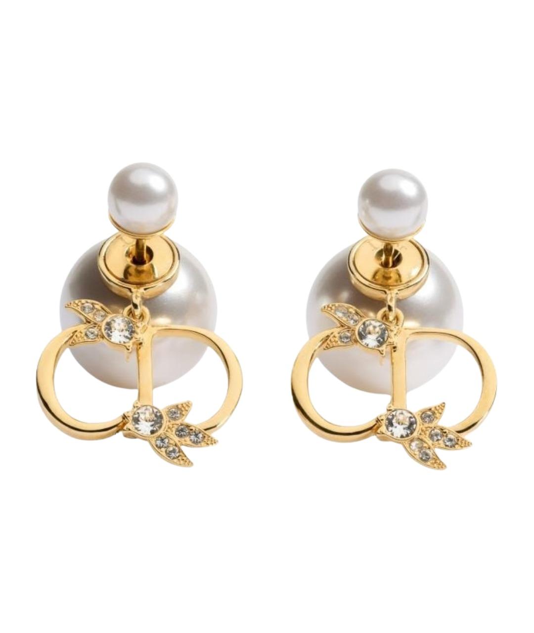CHRISTIAN DIOR Золотые металлические серьги, фото 1